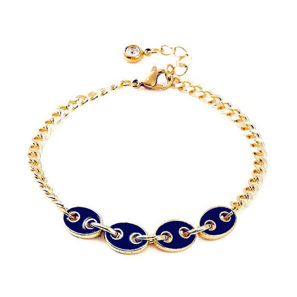 Bracelet souple grain de café breloque bleu nuit Bracelets plaqué or Bijouxmode