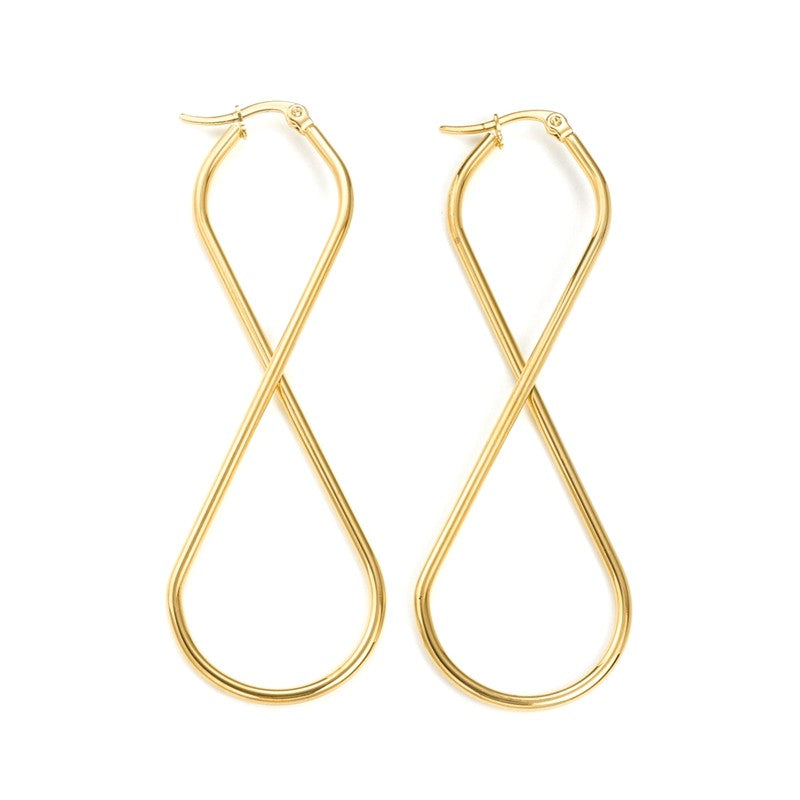 Women's stainless steel hoop earrings eight