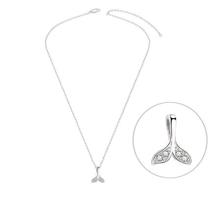 Collier argent 925 queue de baleine zirconiums sertis Cotemode