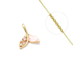 Collier chaîne et pendentif sirène zirconiums et nacre de couleur rose Colliers plaqué or Bijouxmode