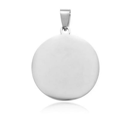 Colgante redondo personalizable de acero dorado, 35*30*2 mm