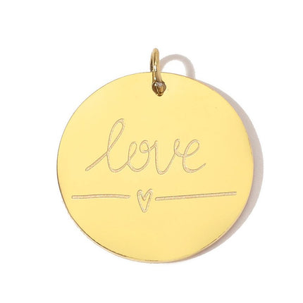 Pendentif médaille acier à personnaliser Love cœur 17 mm