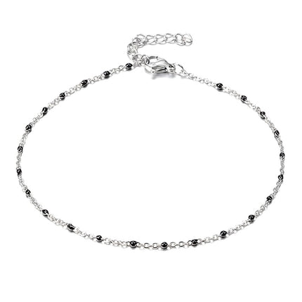 Stainless steel cross gold diamond CZ anklet