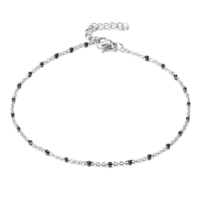 Stainless steel cross gold diamond CZ anklet