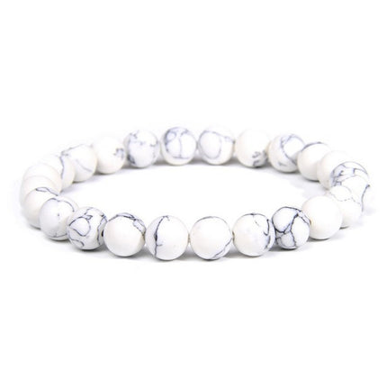 Pulsera para Hombre o Mujer - Piedra natural 6mm - Howlita