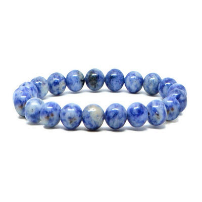 Bracelet pour Homme ou Femme - Pierre naturelle 6 mm - Jaspe tache bleu Bracelet pierres naturelles Bijouxmode