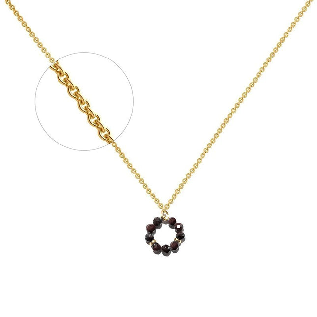 Collier acier inoxydable 9 pierres naturelles œil de tigre Colliers pierres naturelles Bijouxmode