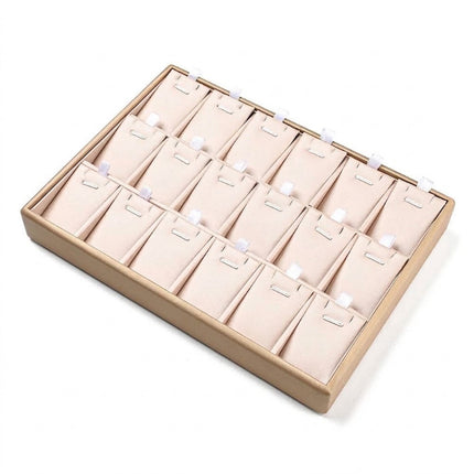 présentoir plateau cuir PU beige