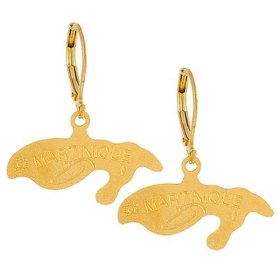 Boucles d'oreilles pour femme - Acier 316 doré - Martinique