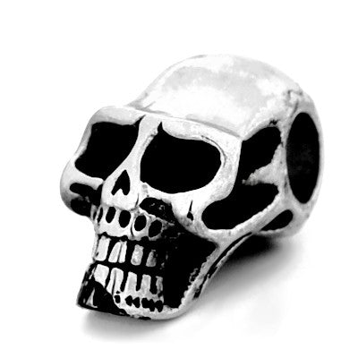 Pendentif acier 316 - Charm tête de mort chromé