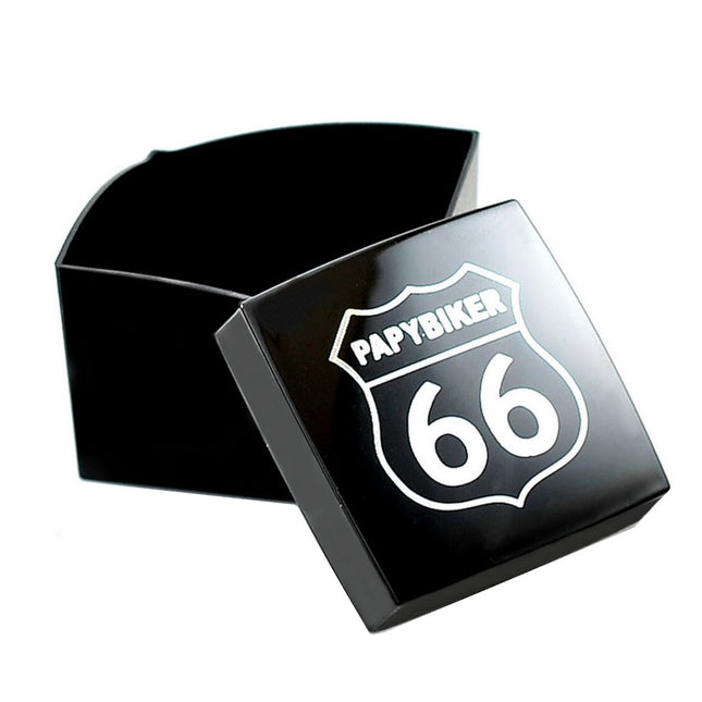 Bague en Acier 316 - Couleur noir - Tête de mort Papybiker66