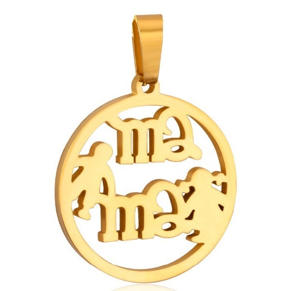 Pendentif acier 316 - Mama et ses enfants