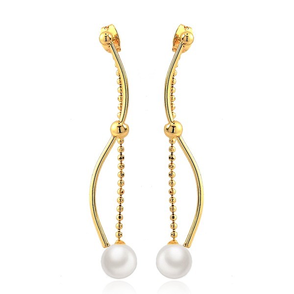 Boucles d'oreilles pour femme - Ajourés de perles blanches