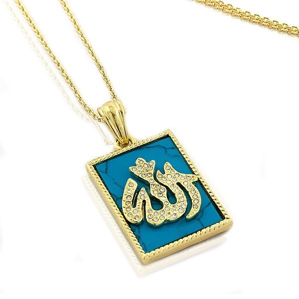 Collier pour Femme - Style Oriental - Pendentif bleu strassés