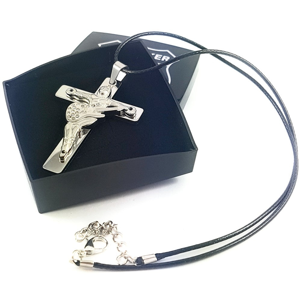 Croix guitare JOHNNY HALLYDAY en acier 316 Couleur argenté