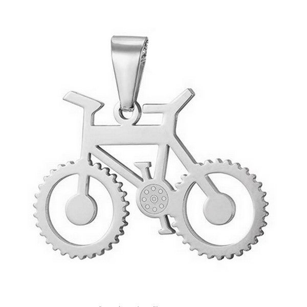 Pendentif acier 316 argenté - Vélo bike sport avec chaine et écrin
