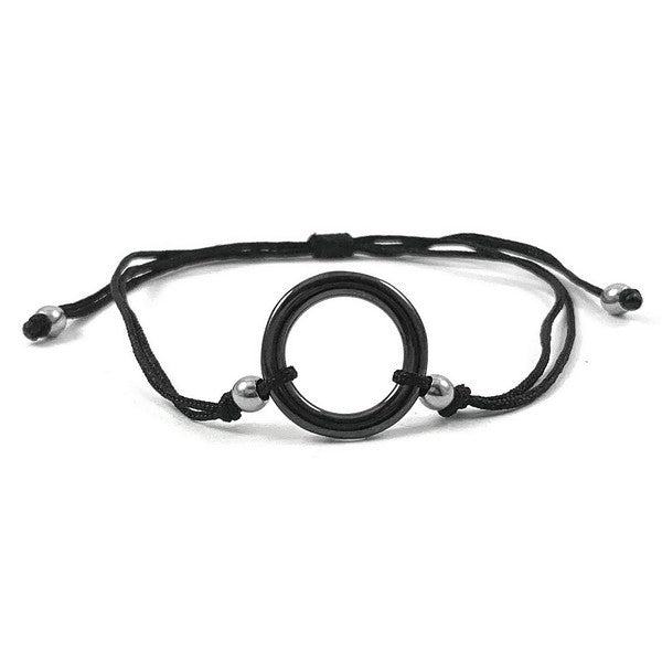 Bracelet cordon céramique pour femme - Cercle noir