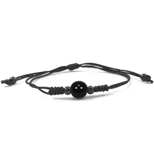 Bracelet cordon céramique pour femme - Boule noir
