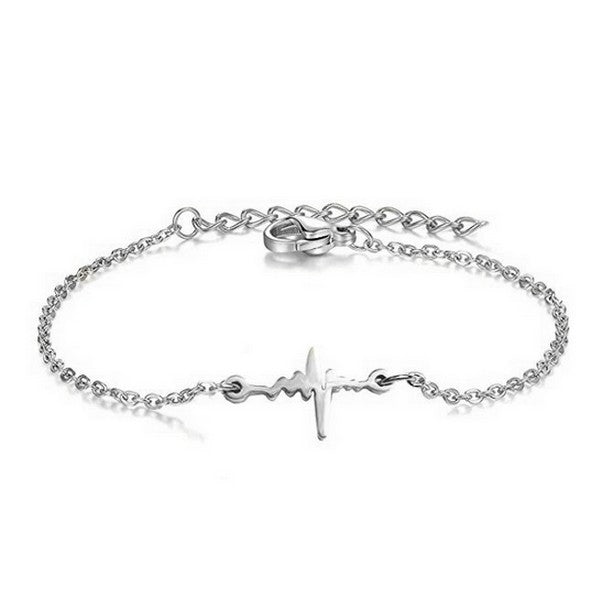 Bracelet en Acier 316 - Battement de coeur argenté Bijouxmode