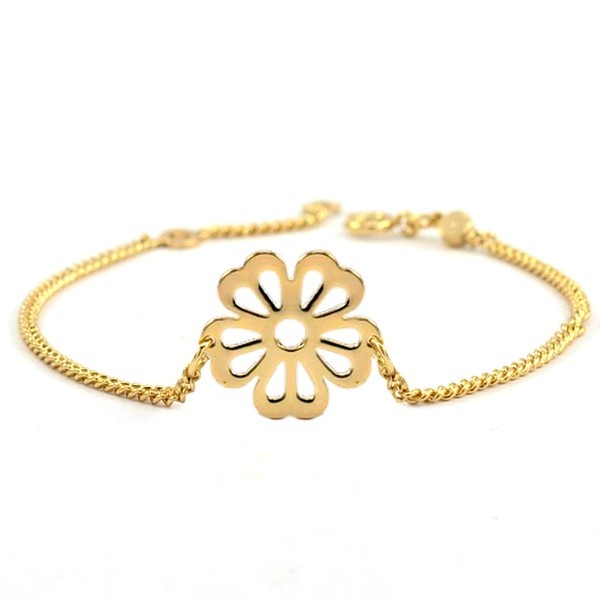 Bracelet pour femme - Couleur doré - Imposante fleurs ajourés