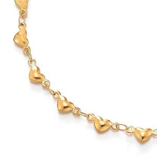 Chaine mailles petits coeurs Chaines plaqué or Bijouxmode 