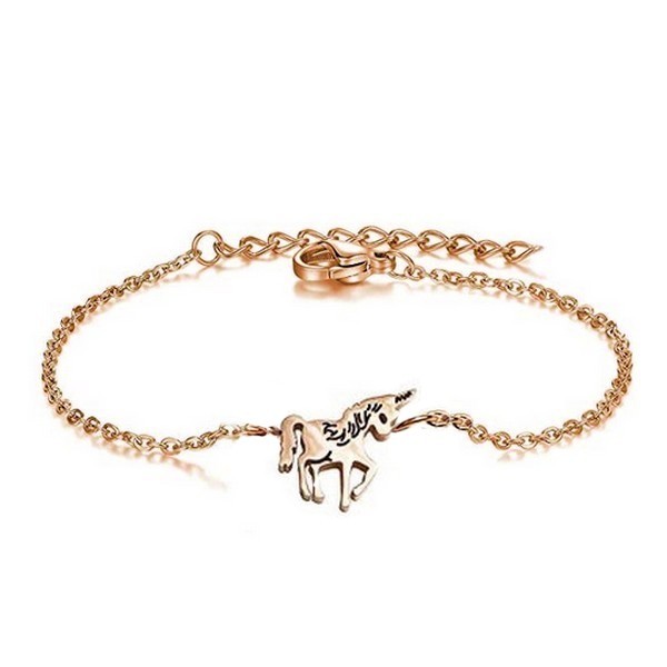 Bracelet en Acier 316 - Licorne couleur Or rose Bijouxmode