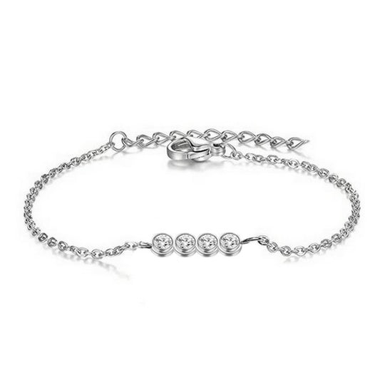 Bracelet en Acier 316 - Lignée de strass argenté