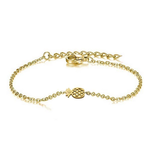 Bracelet en Acier 316 - Ananas couleur doré Bijouxmode