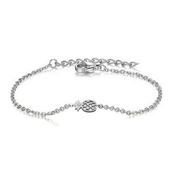 Bracelet en Acier 316 - Ananas couleur argenté Bijouxmode
