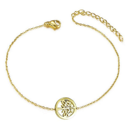 Chaine de cheville en Acier 316 - Arbre de vie doré Bijouxmode