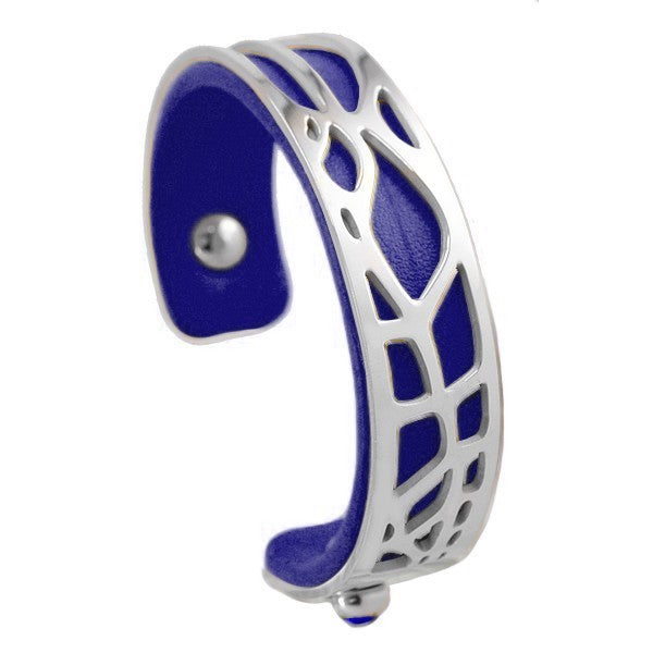 Bracelet pour femme - Acier inoxydable - cuir marine Bijouxmode