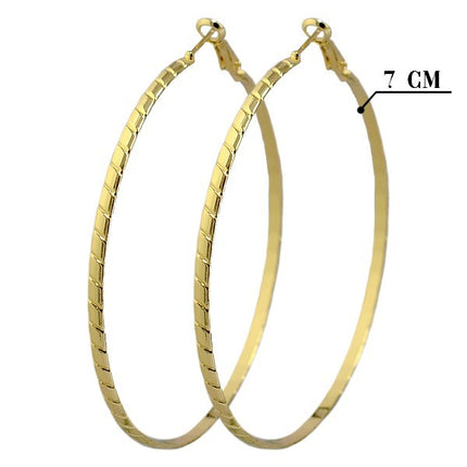 Boucles d'oreilles pour femme - Ciselé - Créoles Boucles d'oreilles plaqué or Bijouxmode