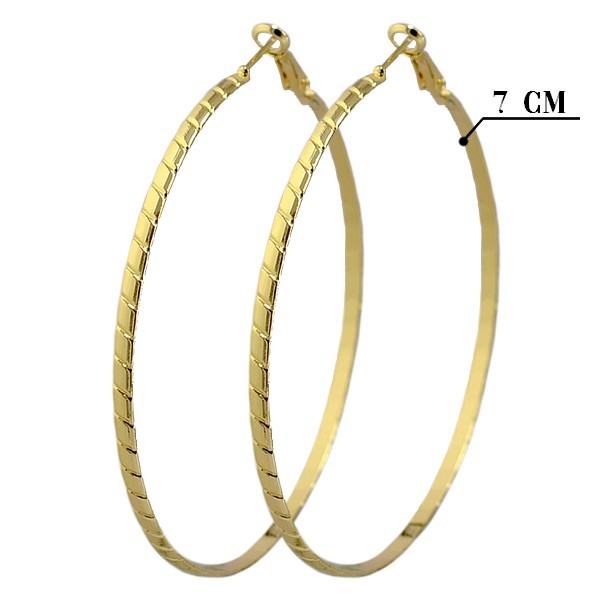 Boucles d'oreilles pour femme - Ciselé - Créoles Boucles d'oreilles plaqué or Bijouxmode