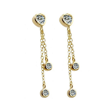 Boucles d'oreilles pour femme - Coeur - Cz tombants Boucles d'oreilles plaqué or Bijouxmode