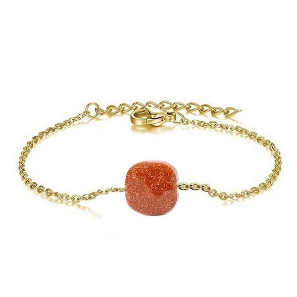 Bracelet pour femme - Pierre naturelle - Sable d'or