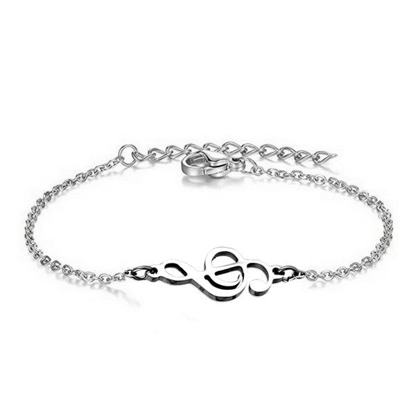 Bracelet pour femme - Acier argenté - clef de sol