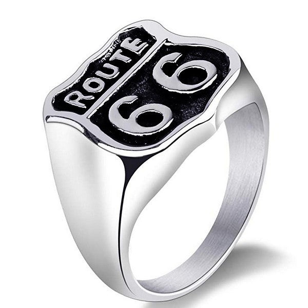 Bague pour homme - Acier 316 - Route 66