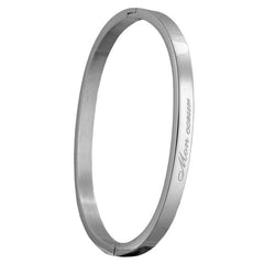 Bracelet message en acier pour enfant - Couleur argenté - gravure ' Mon coeur ' Bijouxmode