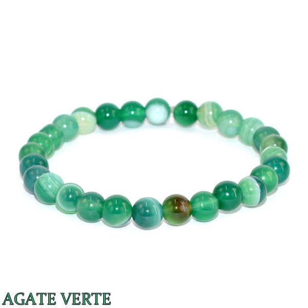 Bracelet pour homme ou femme - Pierre naturelle - Agate verte