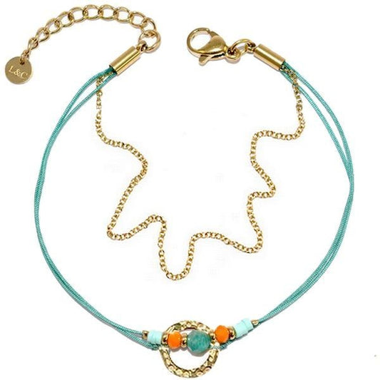 Bracelet pour femme - Pierres minérale - Turquoise & doré