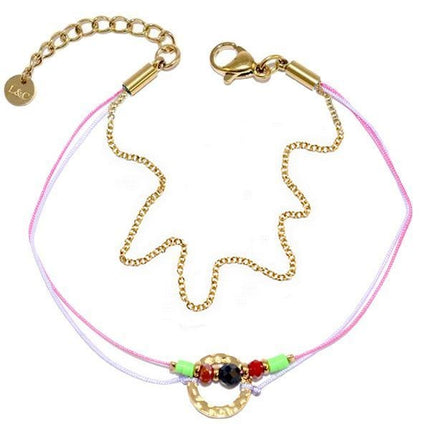 Bracelet pour femme - Pierres minérale - Rose , lilas & doré Bijouxmode