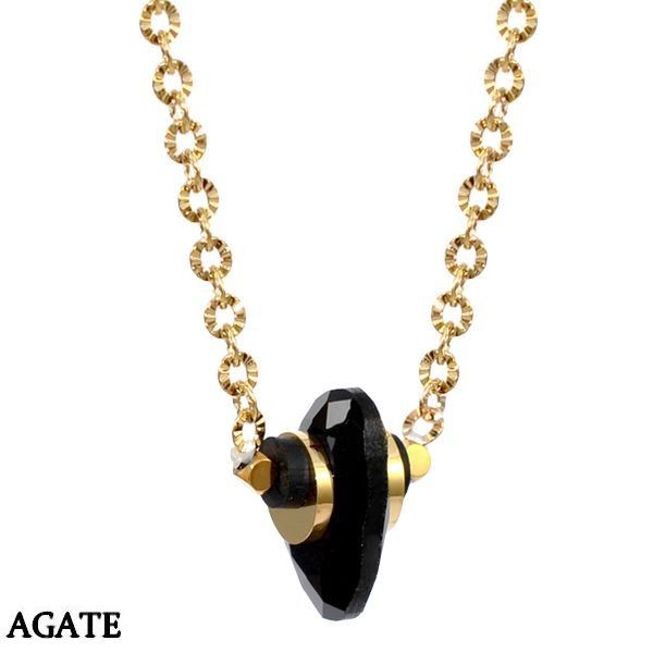 Collier pour femme - Pierre naturelle & acier - Agate