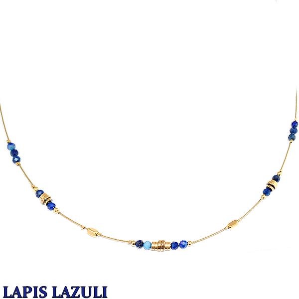 Collier pour femme - Acier & Pierre naturelle - Lapis lazuli
