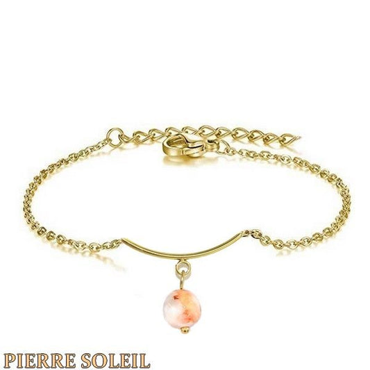 Bracelet pour femme - Acier & Pierre naturelle - Pierre soleil