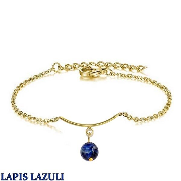 Bracelet pour femme - Acier & Pierre naturelle - Lapis lazuli