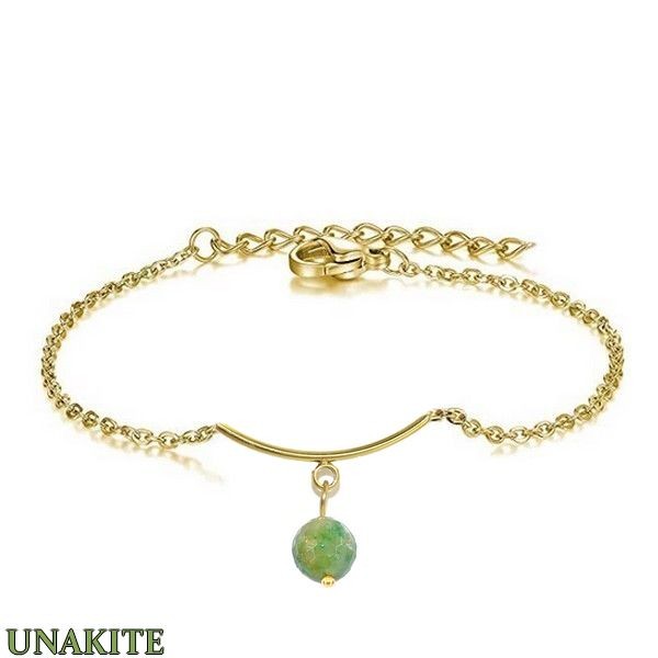 Bracelet pour femme - Acier & Pierre naturelle - Unakite