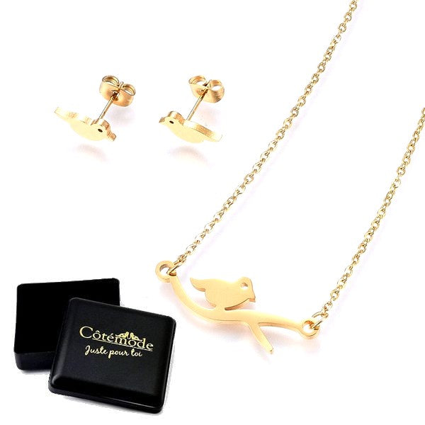 Coffret cadeau pour femme - Ensemble collier & Boucles d'oreilles 