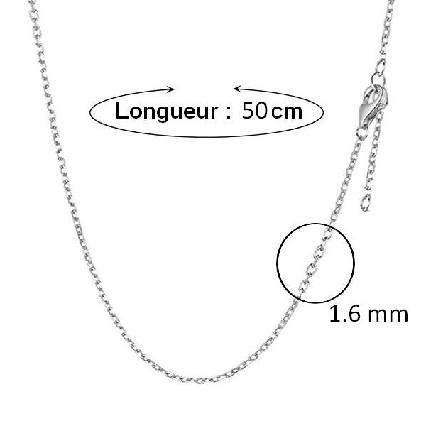 Chaines acier maille forçat 1.6mm - 50cm+5cm