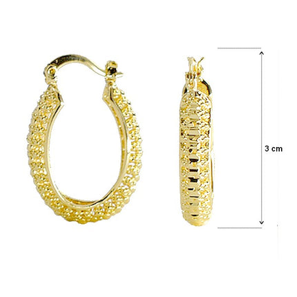 Boucles d'oreilles pour femme - Créoles ovale 3 cm Boucles d'oreilles plaqué or Bijouxmode