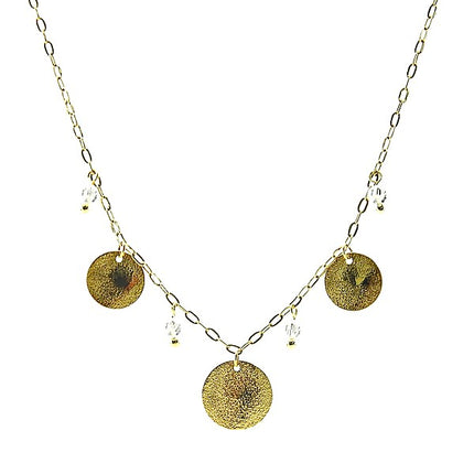 Collier pour femme - acier pierre naturelle - 3 disques - Howlite Colliers pierres naturelles Bijouxmode